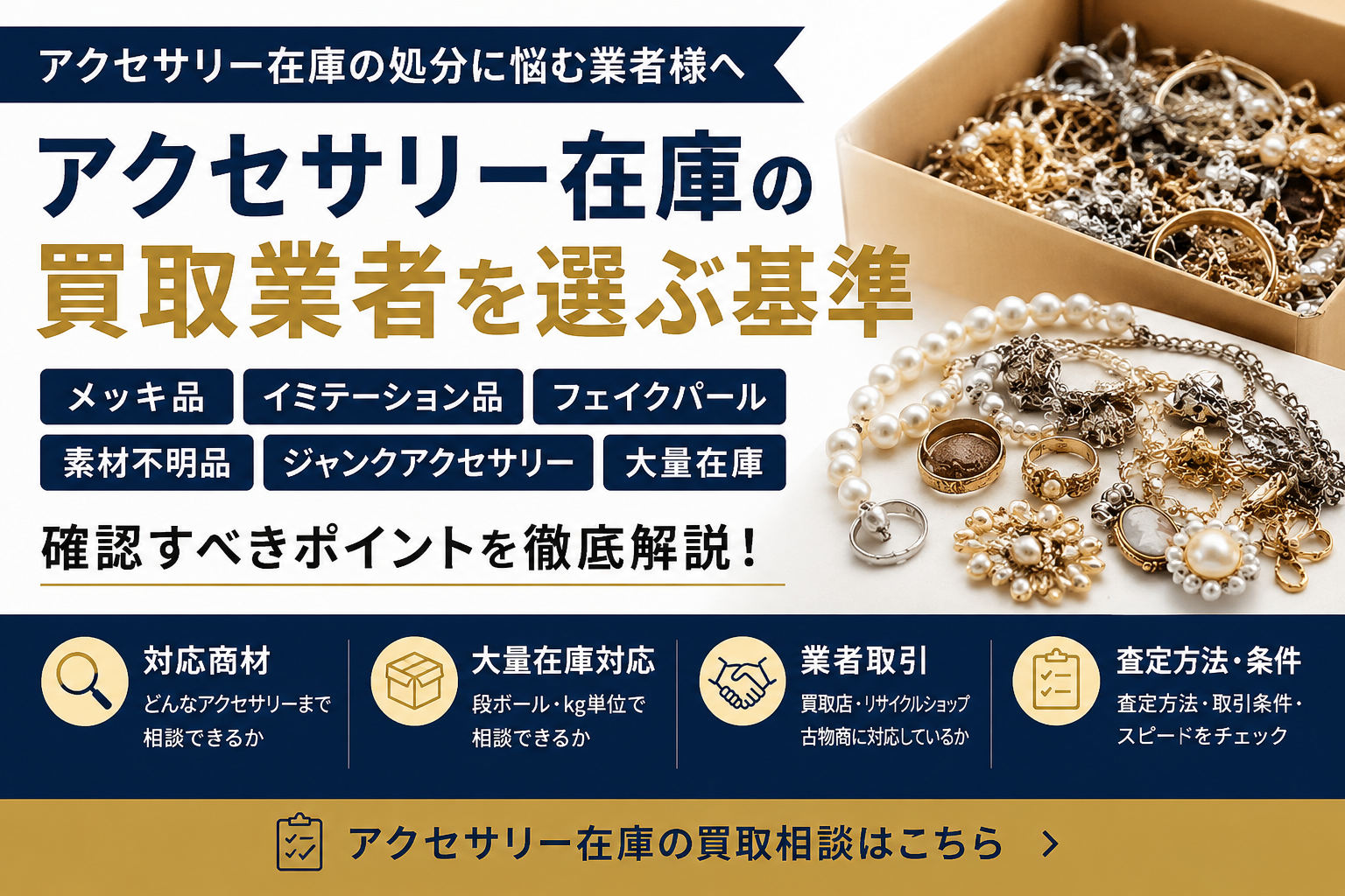 アクセサリー在庫の買取業者を選ぶ基準
