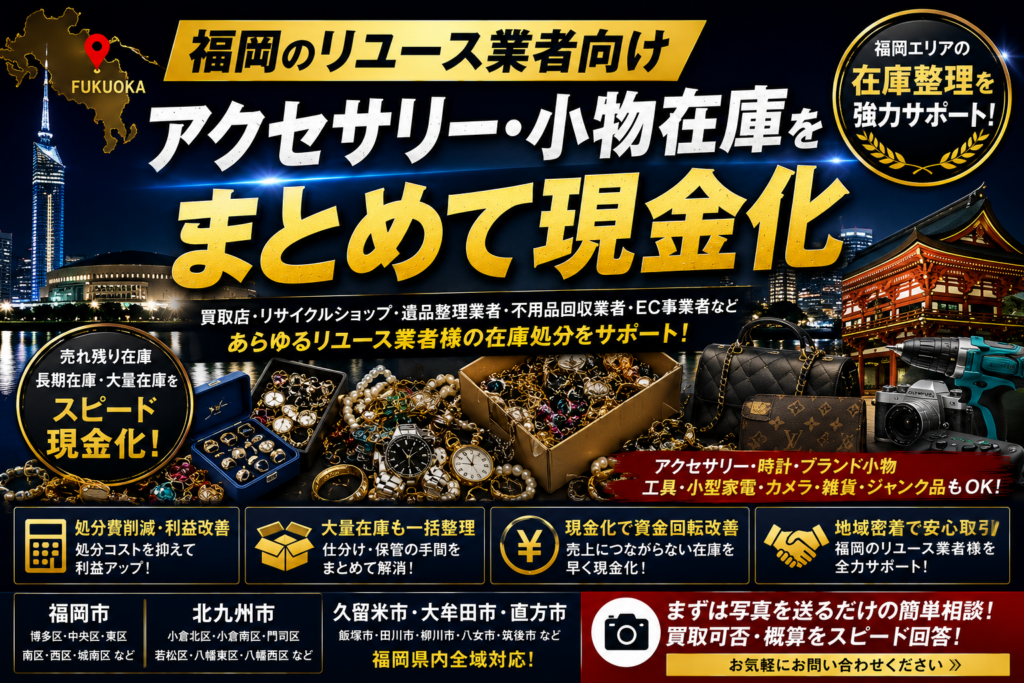 福岡のリユース業者向け在庫処分相談