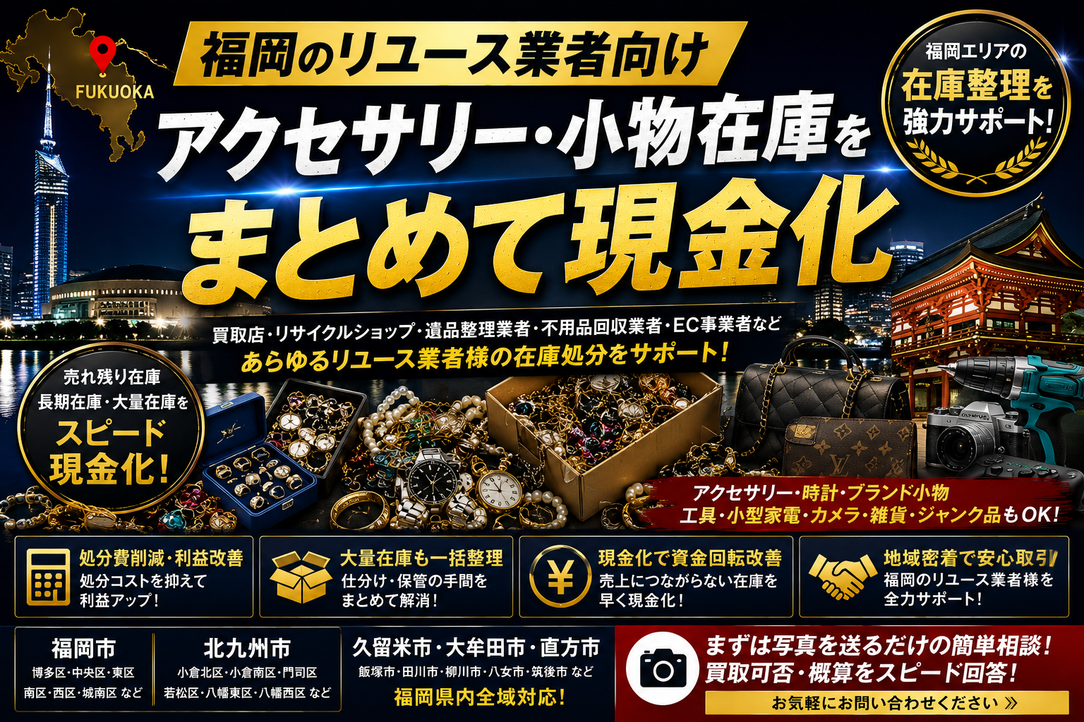 福岡のリユース業者向け在庫処分相談