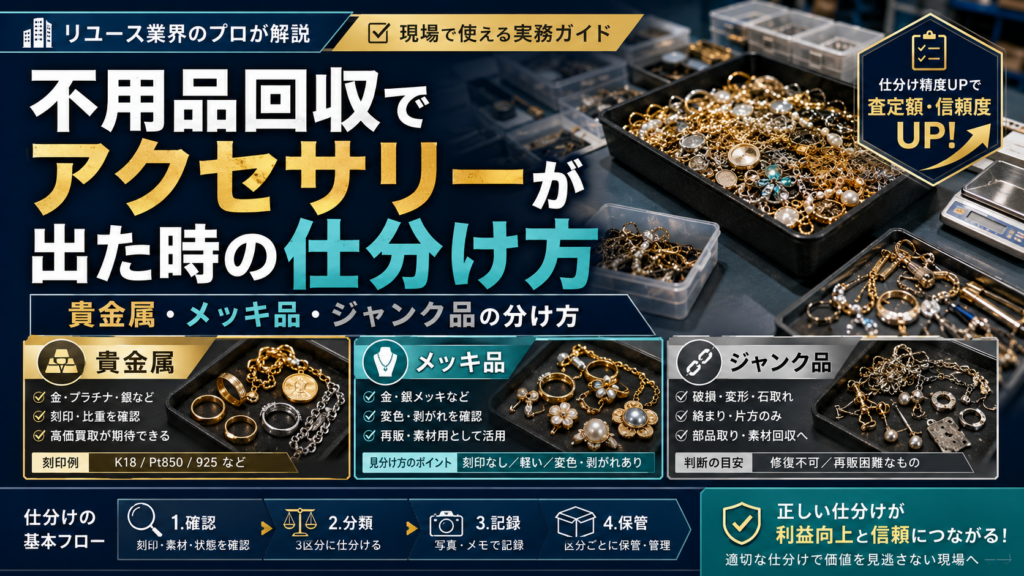 不用品回収でアクセサリーが出た時の仕分け方
