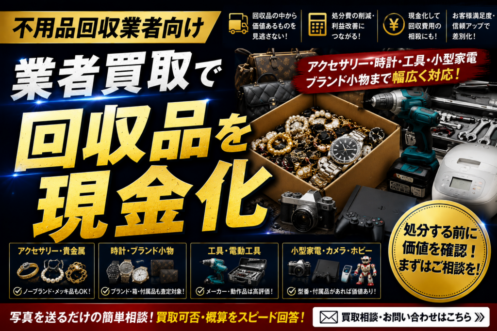 不用品回収業者が業者買取を活用するメリット