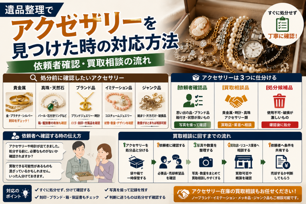 遺品整理でアクセサリーを見つけた時の対応方法
