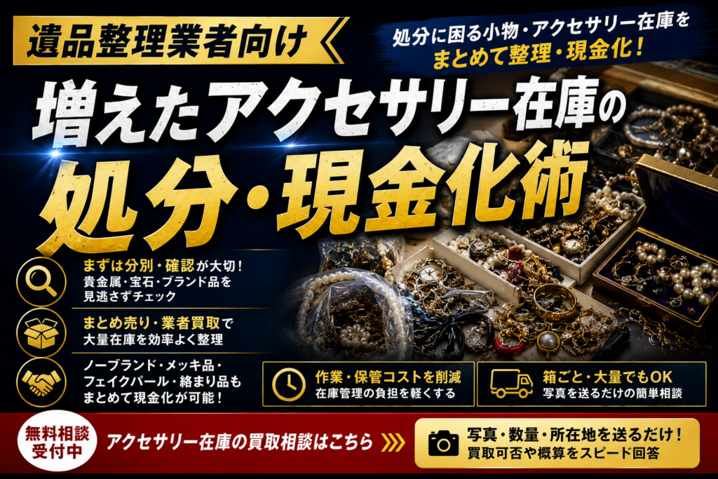 遺品整理の現場でアクセサリー在庫が増えた時の処分方法