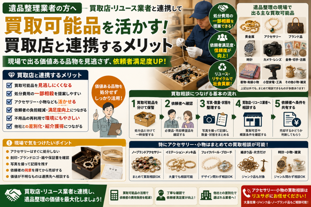 遺品整理業者が買取店と連携するメリット