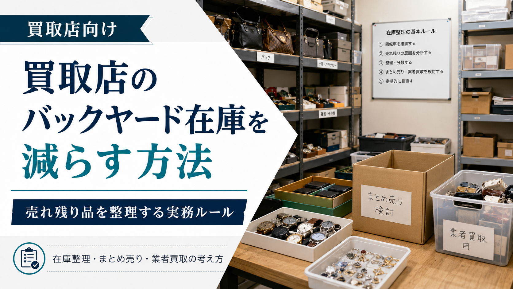 買取店のバックヤード在庫を減らす方法
