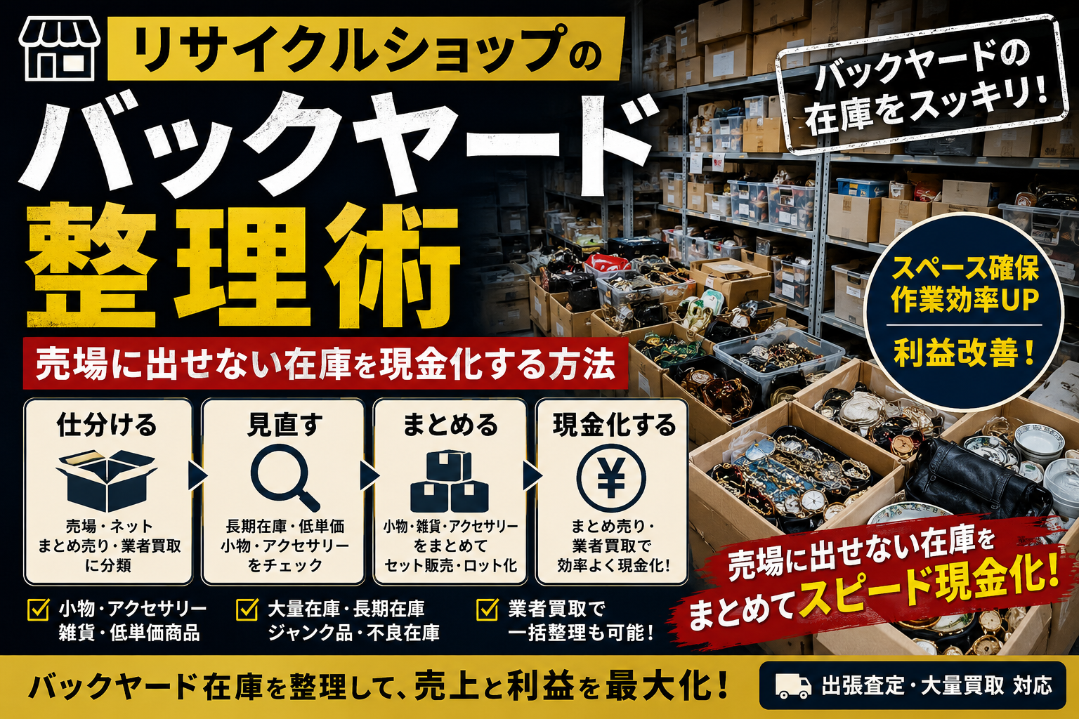 リサイクルショップのバックヤード整理術