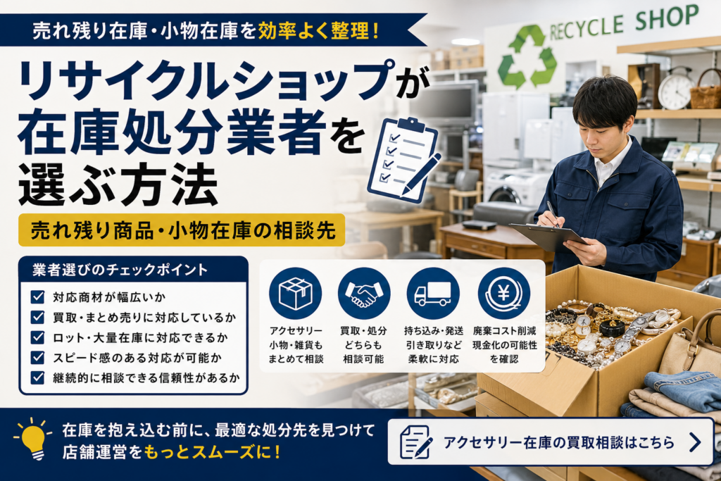 リサイクルショップが在庫処分業者を選ぶ方法