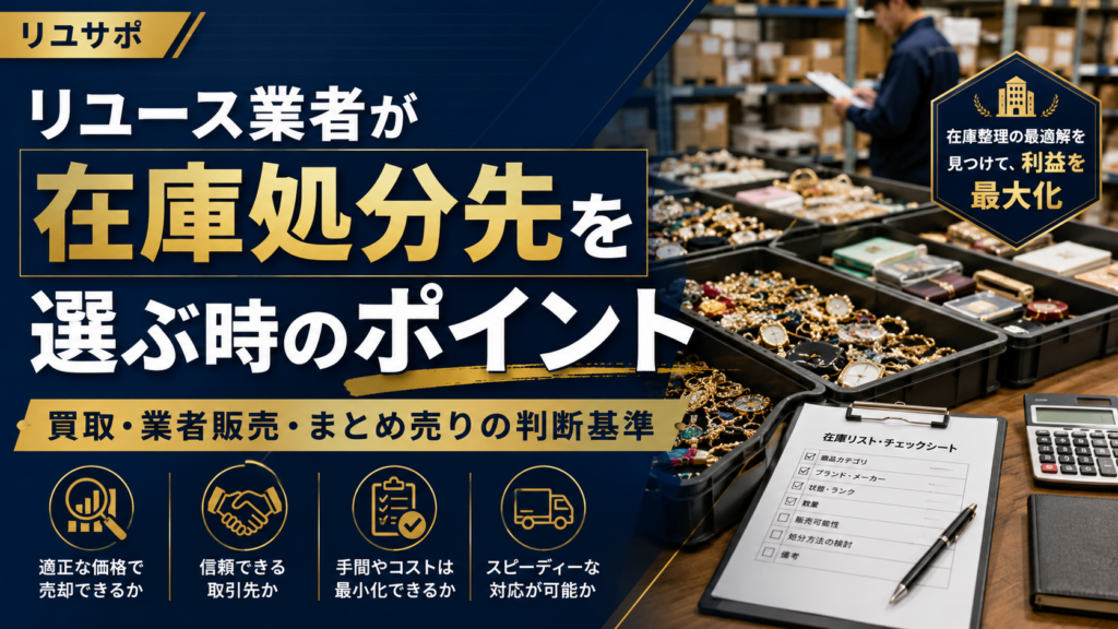 リユース業者が在庫処分先を選ぶ時のポイント