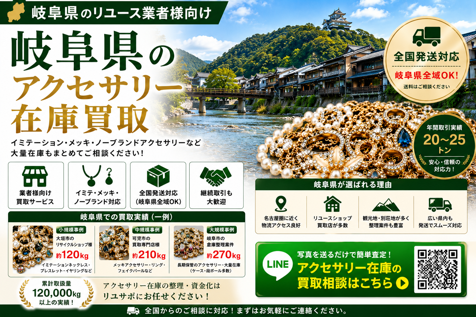 岐阜県のアクセサリー在庫買取 業者向け 全国発送対応