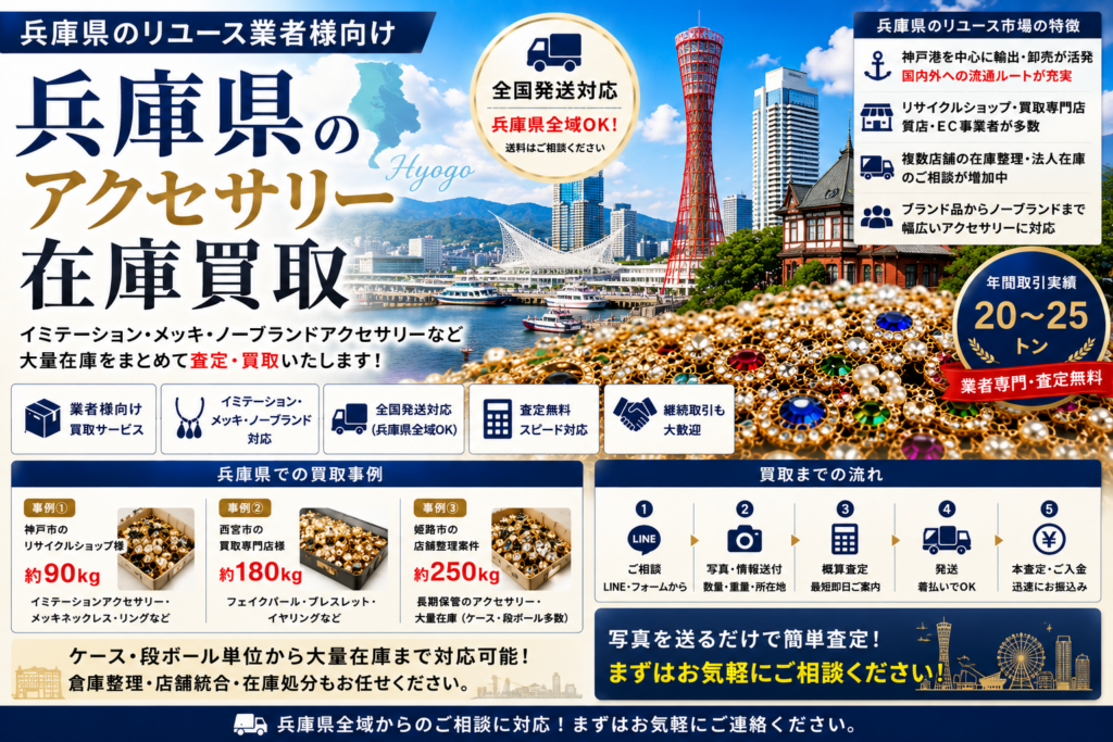 兵庫県のアクセサリー在庫買取 業者向け 全国発送対応