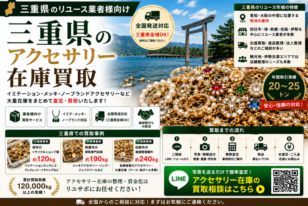 三重県のアクセサリー在庫買取 業者向け 全国発送対応