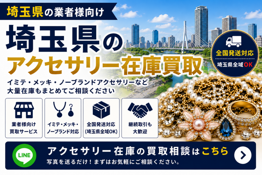 埼玉県のアクセサリー在庫買取 業者向け 全国発送対応
