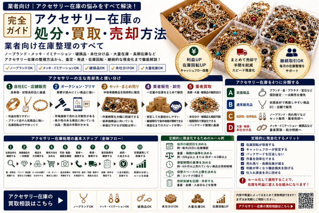 アクセサリー在庫の処分・買取・売却方法をまとめた業者向け完全ガイド