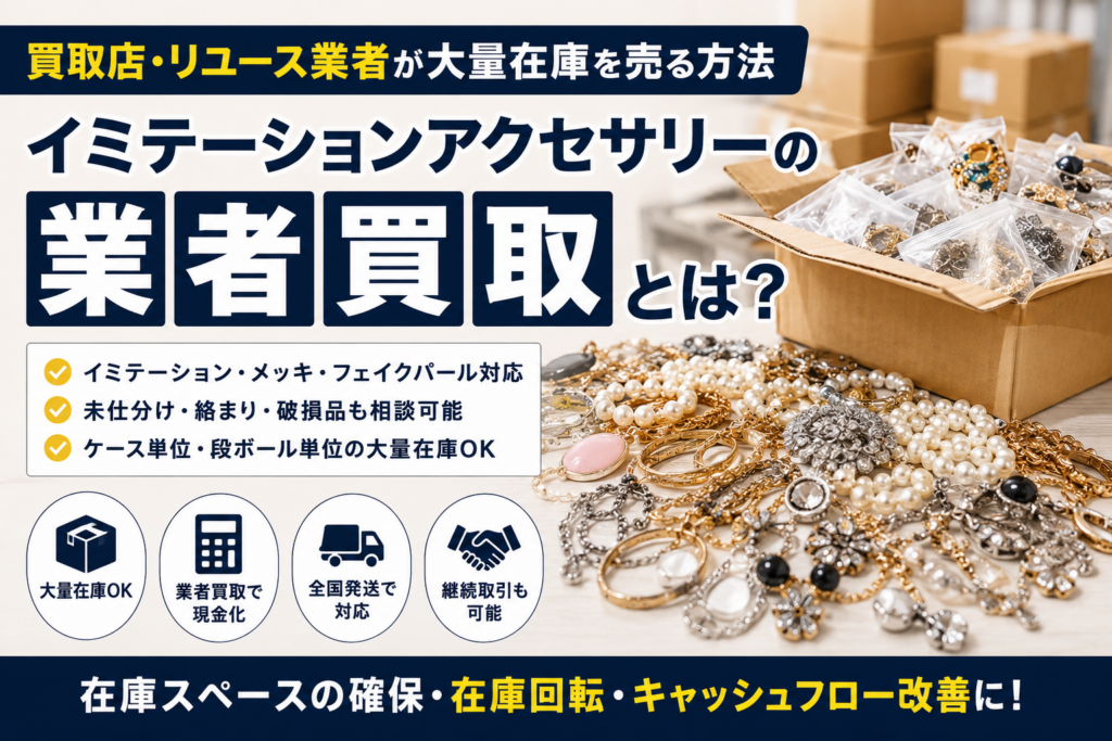 イミテーションアクセサリーの業者買取と大量在庫の売却方法
