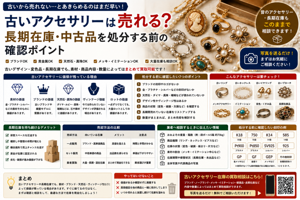 古いアクセサリーや長期在庫を処分する前に確認したい価値と売却方法