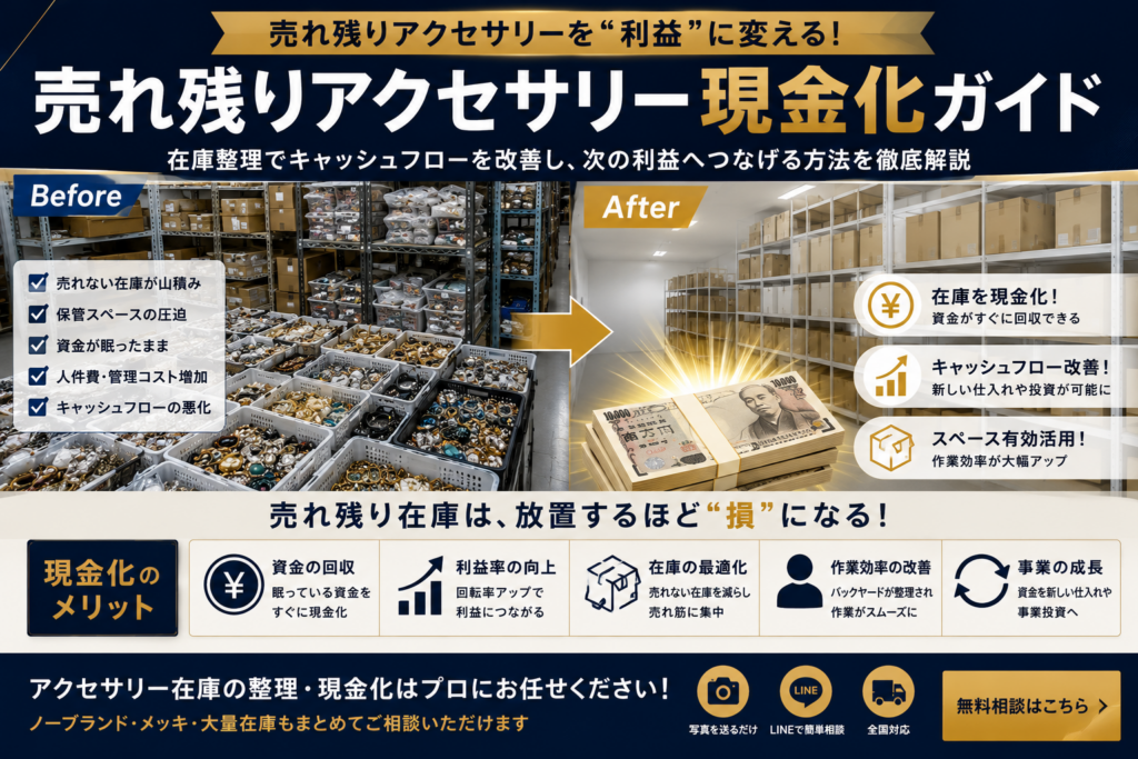 売れ残りアクセサリー現金化ガイド｜ 在庫整理利益改善の方法
