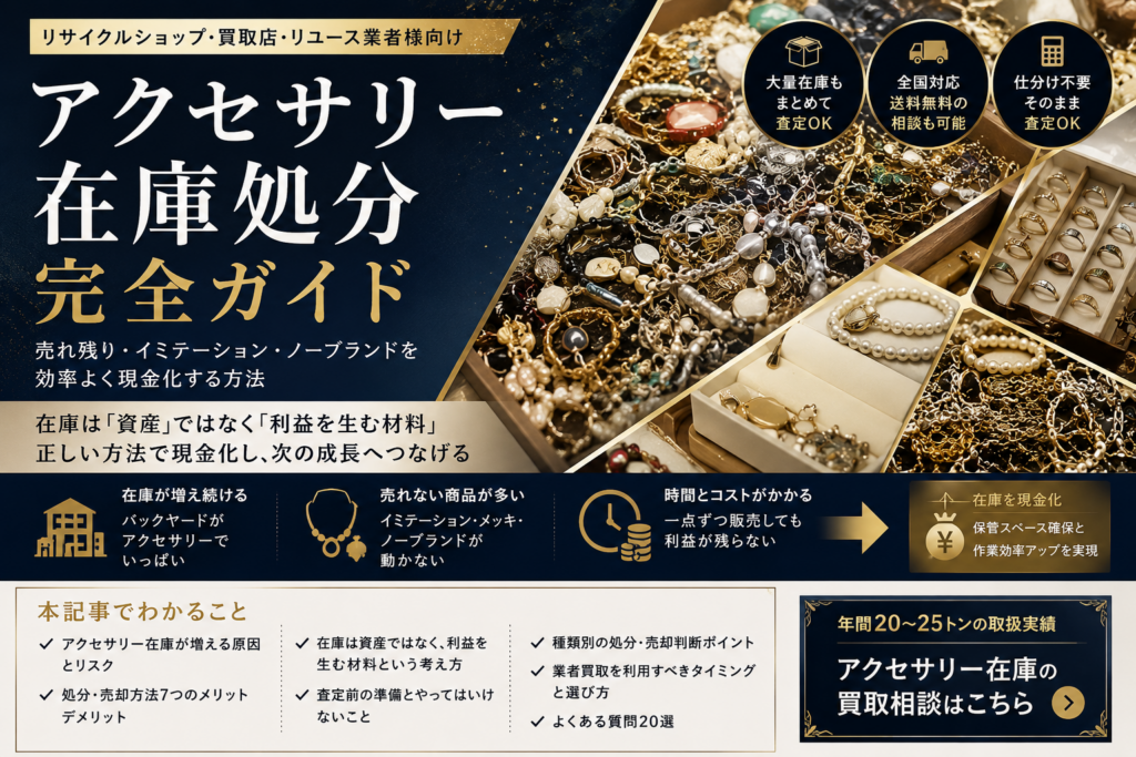 アクセサリー在庫処分完全ガイド 売れ残り・イミテーション・ノーブランド在庫の整理方法